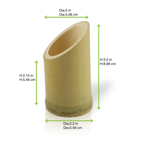 Tube bambou coupe oblique "Asahi"  H90mm 60ml