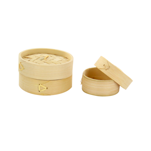 Mini cuiseur vapeur bambou avec couvercle   H50mm