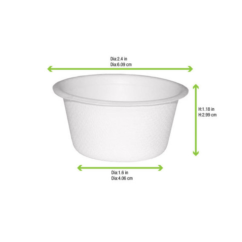 Coupelle pulpe ronde blanche   H30mm 60ml