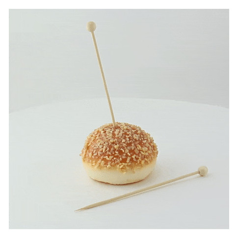 Pique bambou avec une extrémité décor boule nature  140