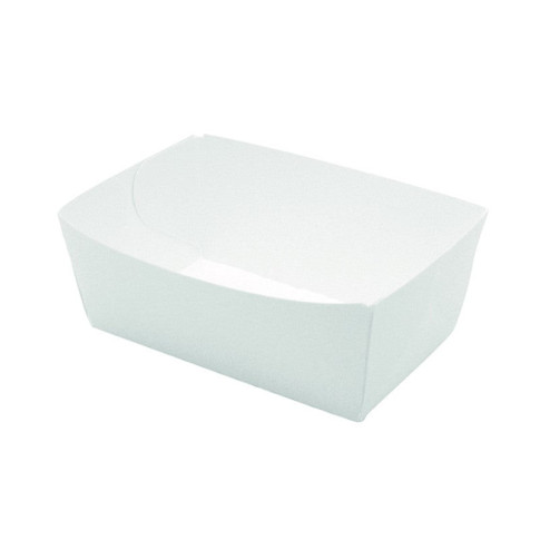 Barquette en carton blanc  120x70mm H43mm 510ml
