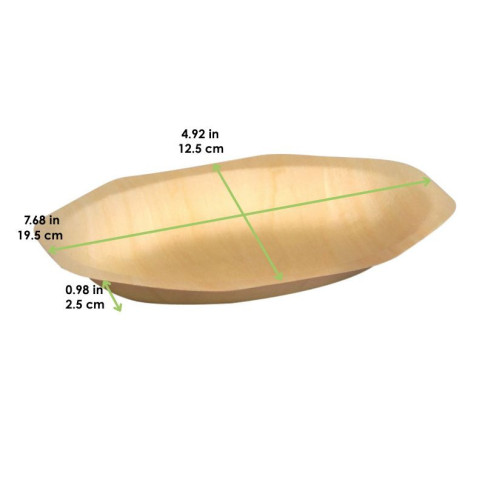 Assiette ovale en bois "Scandinavie"  195x125mm H25mm
