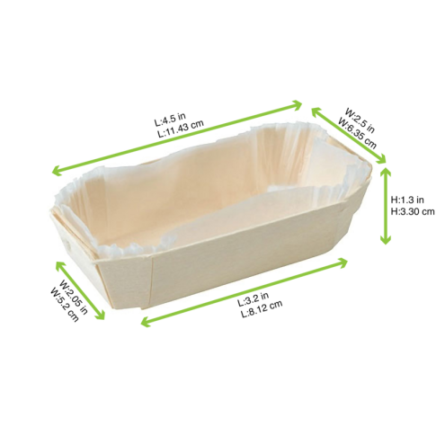 Moule de cuisson bois "Petit coeur" avec caissette papier  115x65mm H33mm 150ml