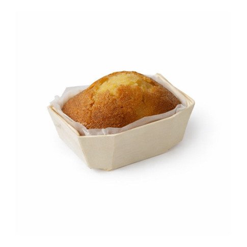 Moule de cuisson bois "Minini" avec caissette papier  90x65mm H35mm 90ml