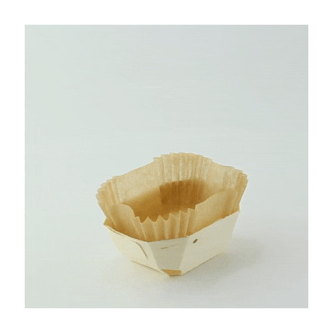 Moule de cuisson bois "Minini" avec caissette papier  90x65mm H35mm 90ml
