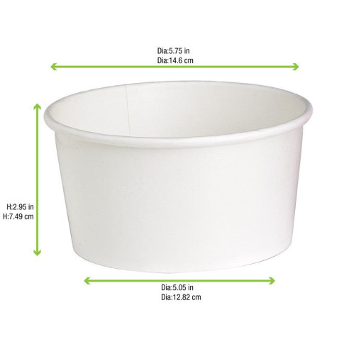 Saladier rond en carton blanc "Buckaty"  H75mm 900ml