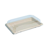 Barquette pulpe avec couvercle PS transparent "Itto"  216x135mm H40mm