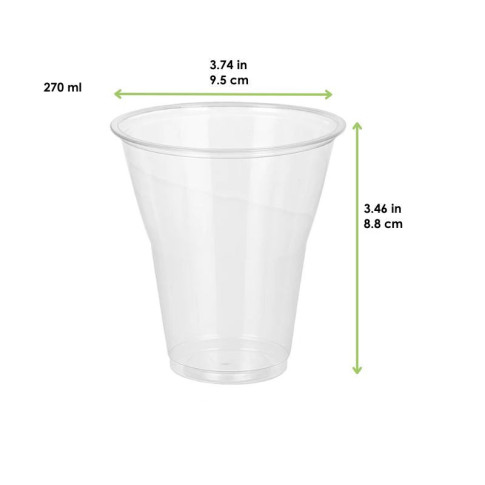 Pot à dessert transparent PET  H88mm 270ml
