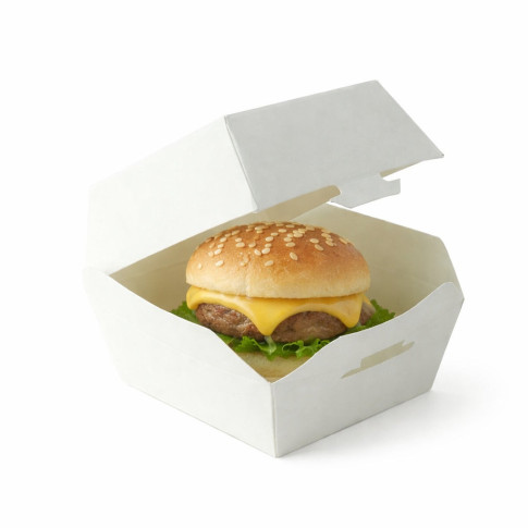 Mini Boite burger en carton blanc  70x70mm H50mm