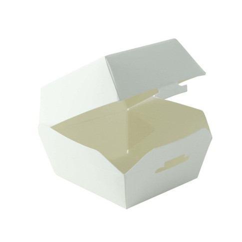 Mini Boite burger en carton blanc  70x70mm H50mm