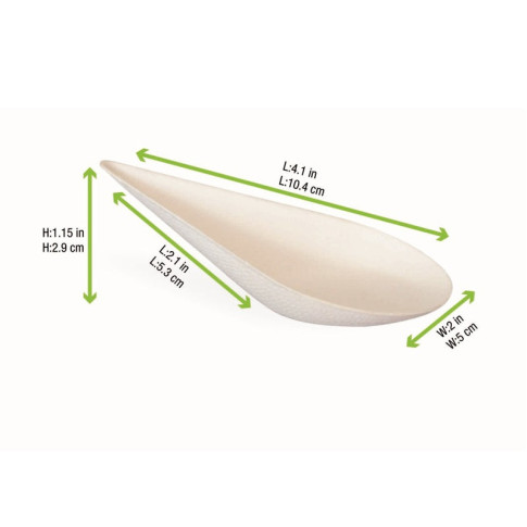 Mise en bouche blanche en pulpe Goutte 105x52mm H30mm