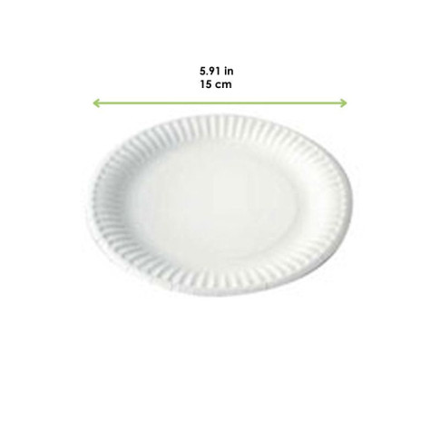 Assiette ronde en carton blanc