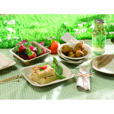 Assiette rectangulaire en palmier  280x180mm H15mm