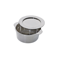 Mini chaudron plastique PS argenté avec couvercle   H34mm