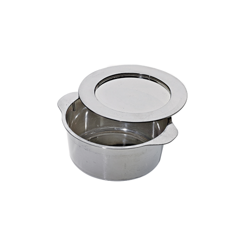 Mini chaudron plastique PS argenté avec couvercle   H34mm
