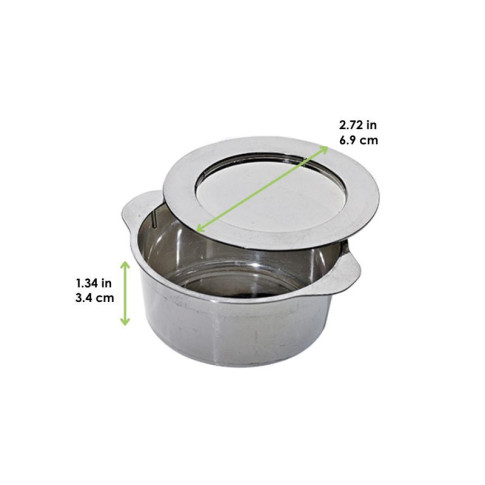 Mini chaudron plastique PS argenté avec couvercle   H34mm