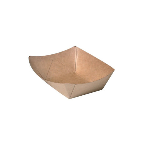 Barquette kraft ingraissable avec PE  140x100mm H30mm 220ml