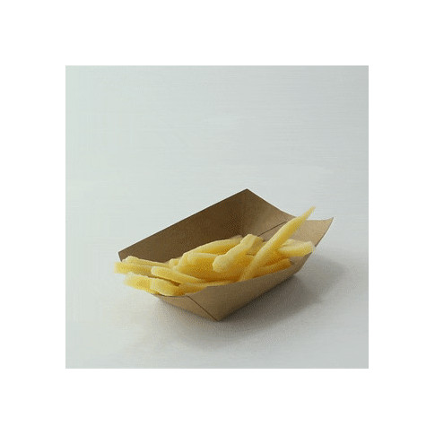 Barquette kraft ingraissable avec PE  140x100mm H30mm 220ml