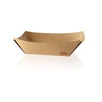 Barquette kraft ingraissable avec PE  160x120mm H32mm 300ml