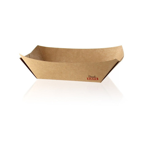 Barquette kraft ingraissable avec PE  160x120mm H32mm 300ml