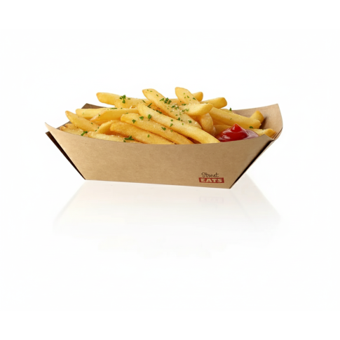 Barquette kraft ingraissable avec PE  160x120mm H32mm 300ml