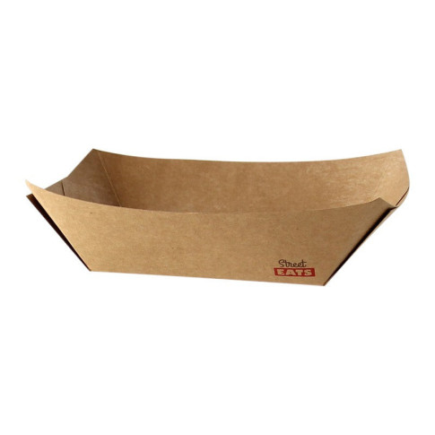 Barquette kraft avec PE 170x125mm H35mm 400ml