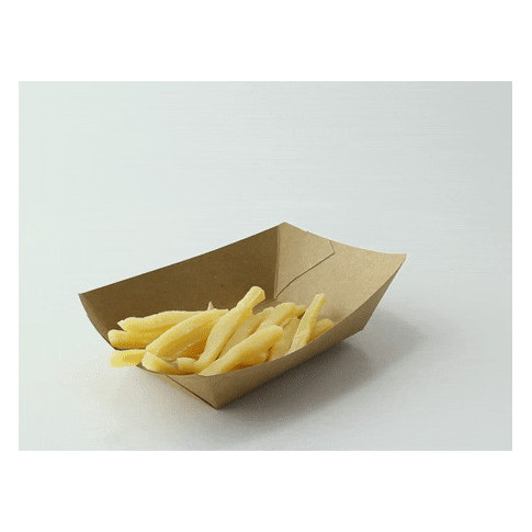 Barquette kraft avec PE 170x125mm H35mm 400ml