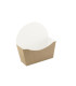 Emballage carton kraft pour bagel intérieur blanc  120x40mm H120mm