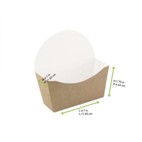 Emballage carton kraft pour bagel intérieur blanc  120x40mm H120mm