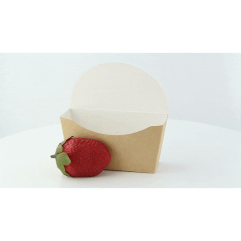 Emballage carton kraft pour bagel intérieur blanc  120x40mm H120mm