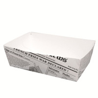 Barquette en carton décor journal  150x90mm H50mm 850ml