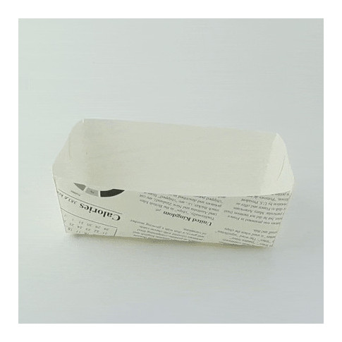 Barquette en carton décor journal  150x90mm H50mm 850ml