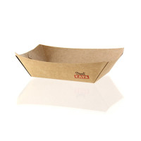 Barquette kraft avec PE 245x165mm H50mm 1200ml