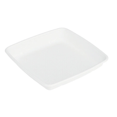 Saladier carré blanc en pulpe  235x235mm H28mm 1000ml