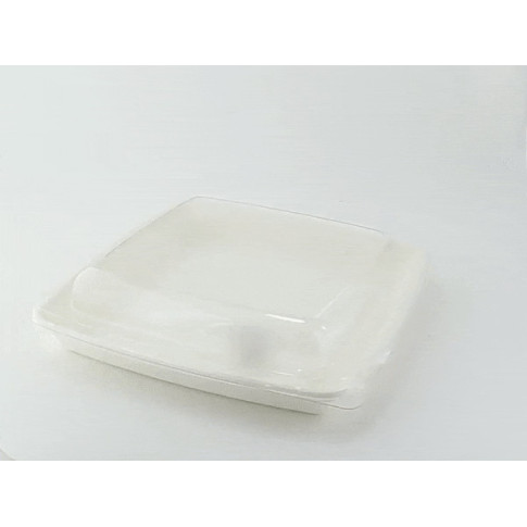 Saladier carré blanc en pulpe  235x235mm H28mm 1000ml