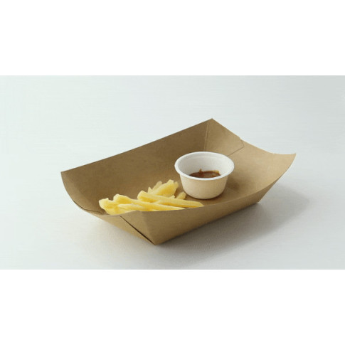 Barquette kraft avec PE 215x150mm H50mm 800ml