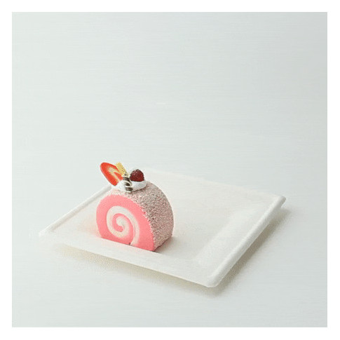 Assiette carrée blanche en pulpe  160x160mm
