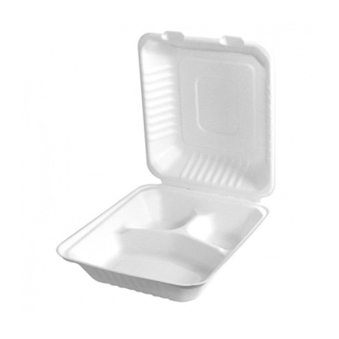 Coquille blanche pulpe 3 compartiments  220x202mm H80mm