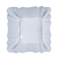 Assiette creuse carrée en carton laminé blanc  90x90mm H30mm