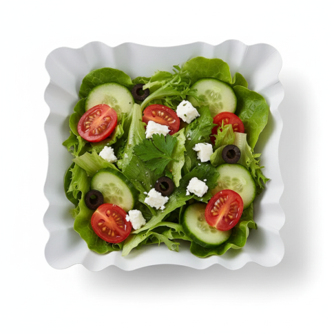 Assiette creuse carrée en carton laminé blanc  90x90mm H30mm