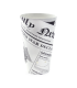 Gobelet snack refermable perforé carton blanc décor journal   H157mm 480ml