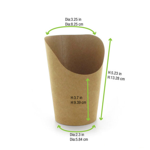 Gobelet snack carton brun   H133mm 325ml
