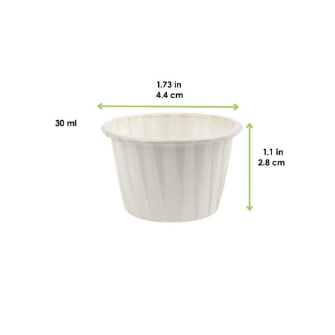 Pot papier plissé blanc avec Boite distributrice   H28mm 30ml