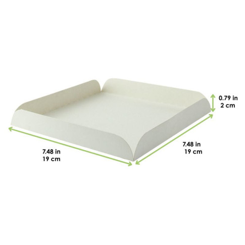 Carré rainé carton blanc  190x190mm H20mm