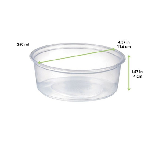 Pot Deli rond PP transparent   H40mm 250ml