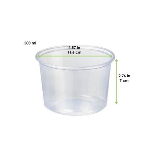 Pot Deli rond PP transparent   H70mm 500ml