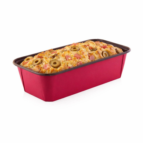 Moule de cuisson papier kraft rose rectangulaire  193x93mm H50mm 750ml
