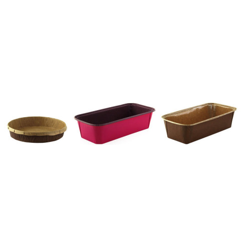 Moule de cuisson papier kraft rose rectangulaire  193x93mm H50mm 750ml