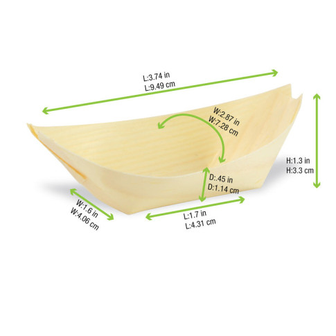 Barquette bateau bois  113x70mm H14mm