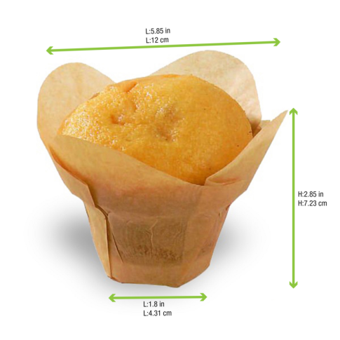 Caissette de cuisson forme lotus en papier brun siliconé   H72mm